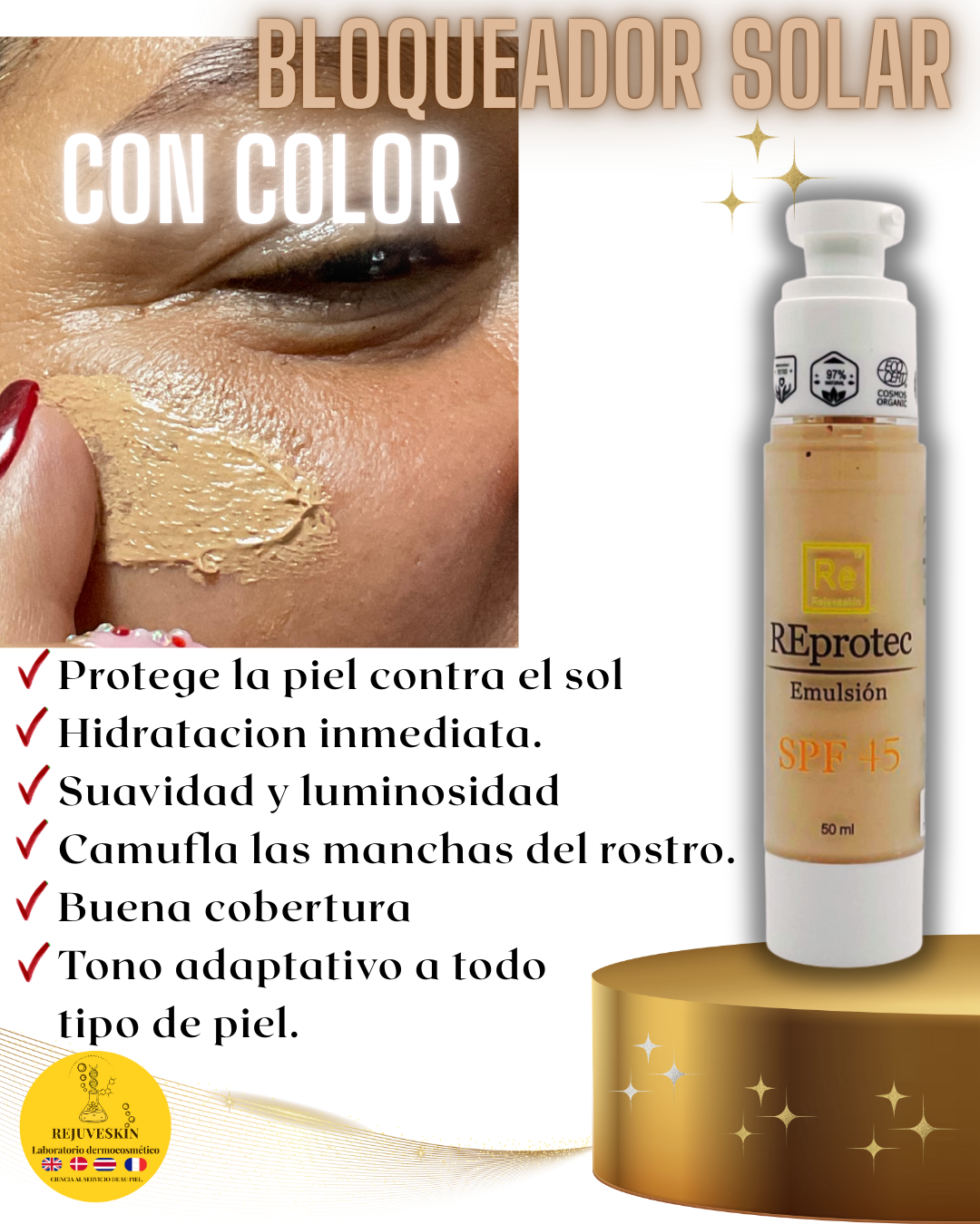 236-14000 REPROTEC COLOR EMULSIÓN SPF 45 DE 50ML